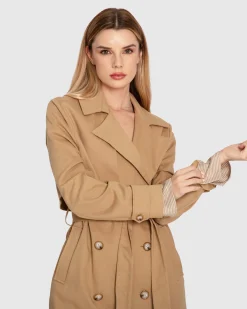 Hot Belle & Bloom Empirical Trench Coat - Khaki