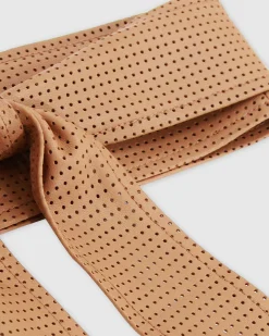 Best Belle & Bloom Escalate Perforated Leather Belt - Brown