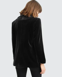 Hot Belle & Bloom Eternity Velvet Blazer - Black