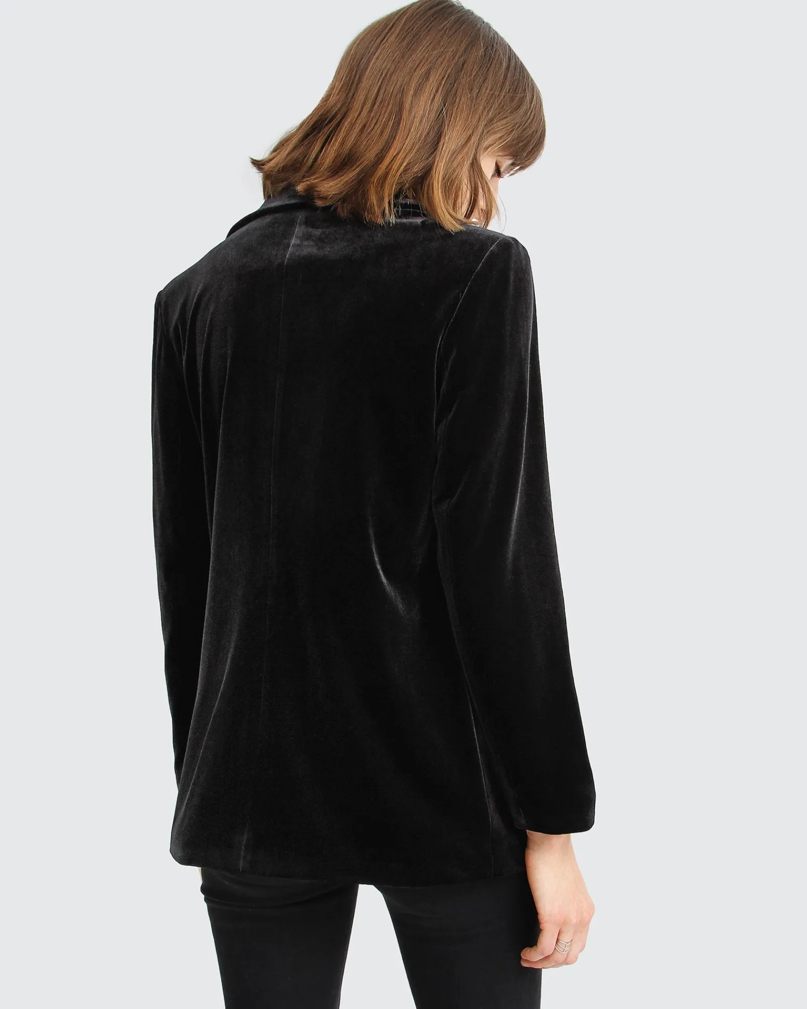 Hot Belle & Bloom Eternity Velvet Blazer - Black