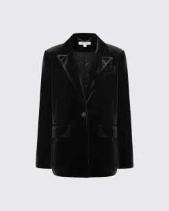 Hot Belle & Bloom Eternity Velvet Blazer - Black