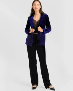 Discount Belle & Bloom Eternity Velvet Blazer - Royal Blue RoyalBlue