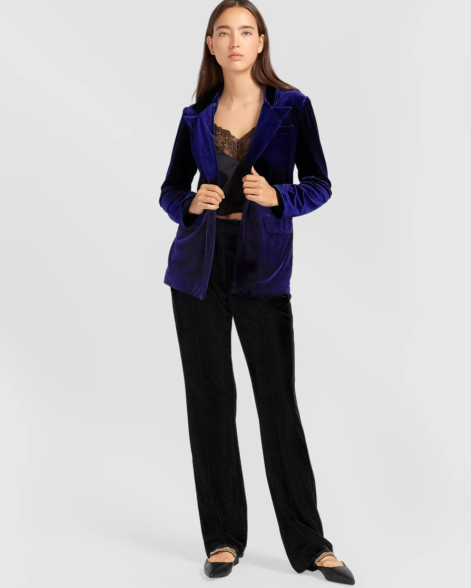 Discount Belle & Bloom Eternity Velvet Blazer - Royal Blue RoyalBlue