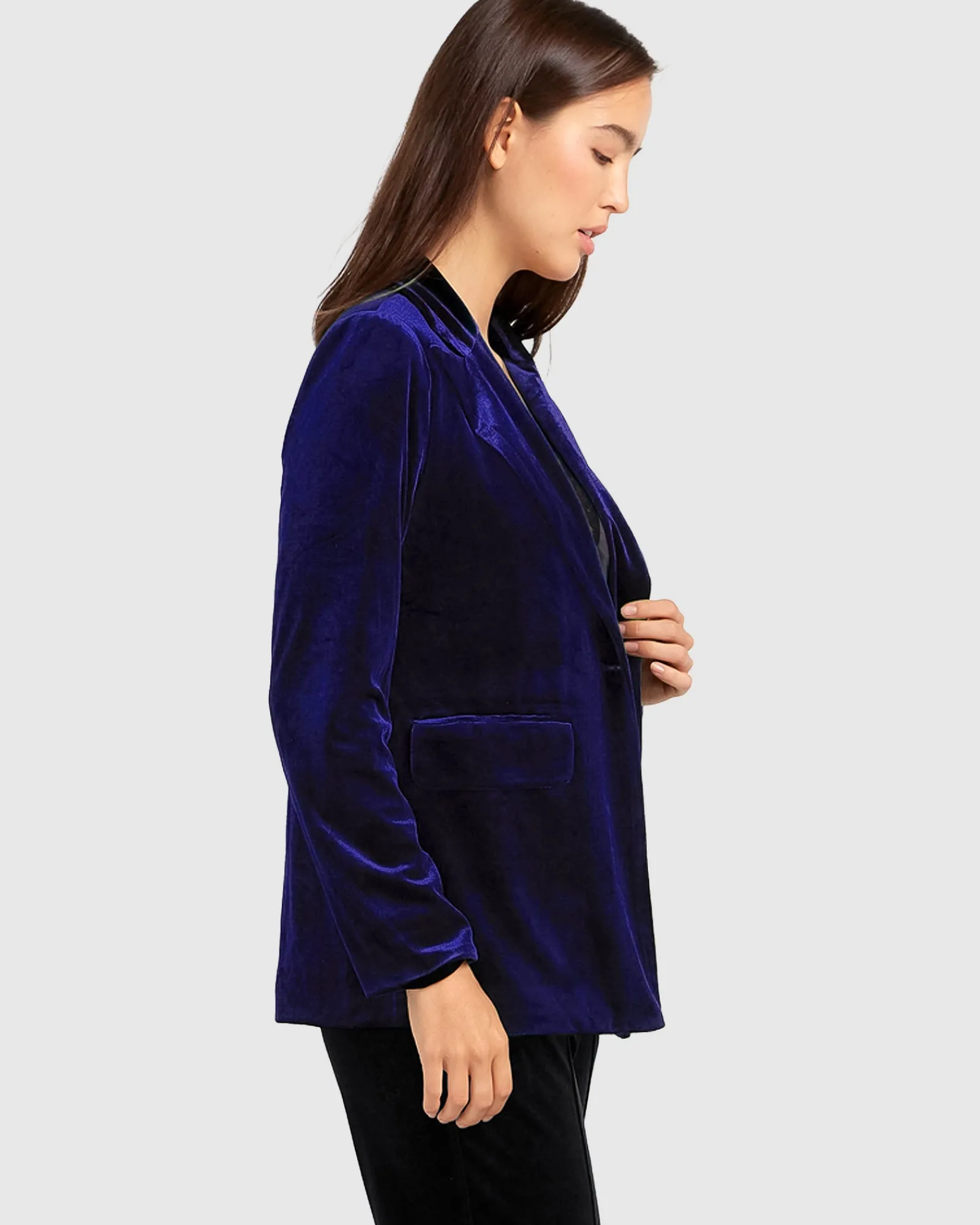 Discount Belle & Bloom Eternity Velvet Blazer - Royal Blue RoyalBlue