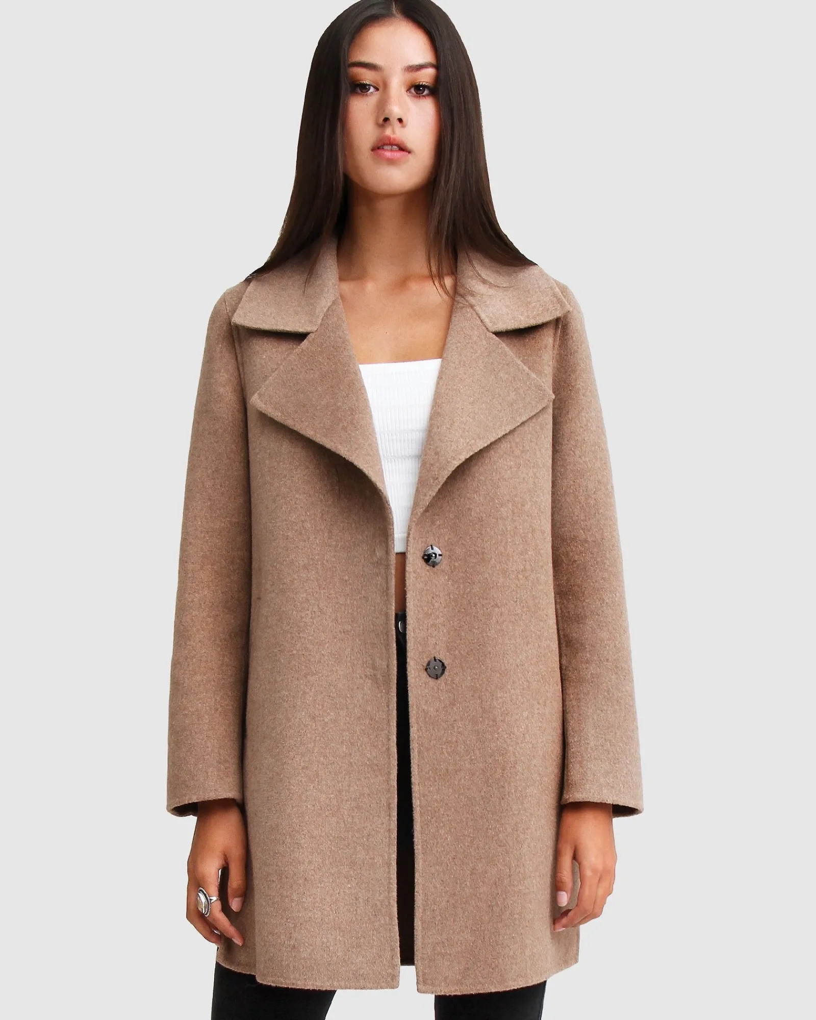 New Belle & Bloom Ex-Boyfriend Wool Blend Oversized Jacket - Oat BoyfriendWoolBlendOversizedJacket-Oat