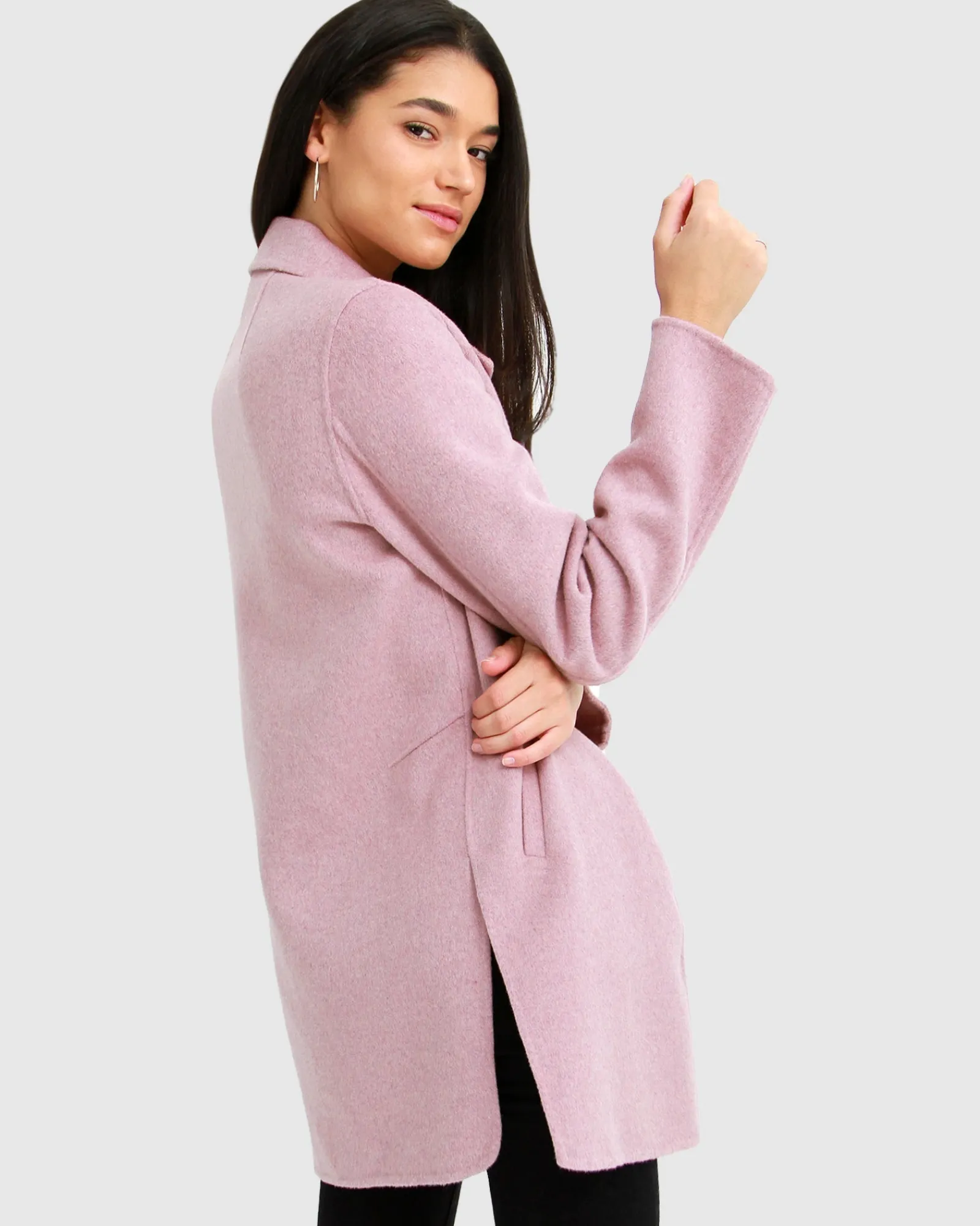 New Belle & Bloom Ex-Boyfriend Wool Blend Oversized Jacket - Lilac BoyfriendWoolBlendOversizedJacket-Lilac