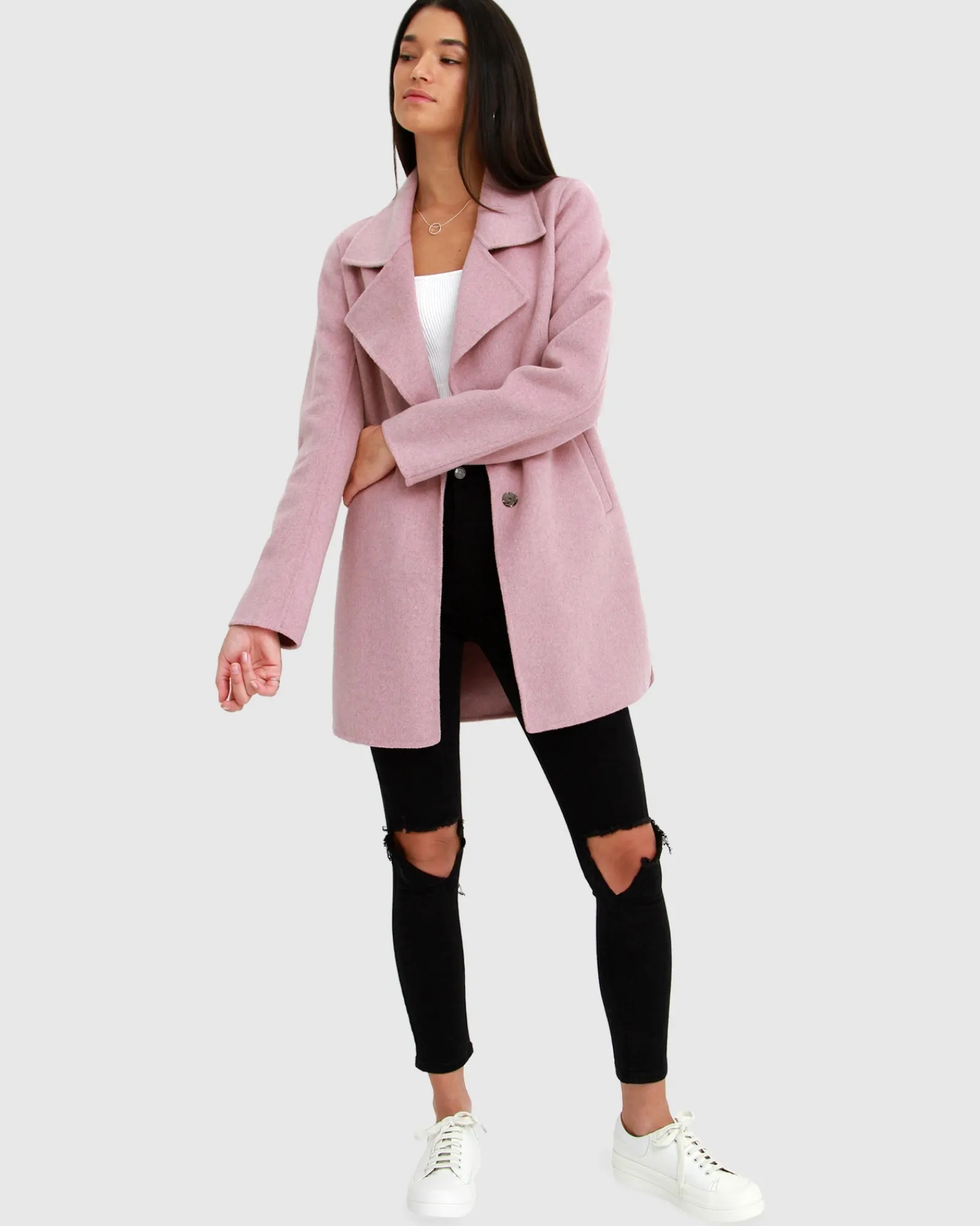 New Belle & Bloom Ex-Boyfriend Wool Blend Oversized Jacket - Lilac BoyfriendWoolBlendOversizedJacket-Lilac