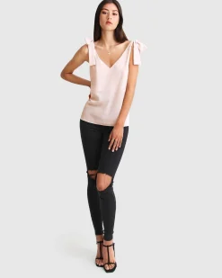 Sale Belle & Bloom Feel For You V-Neck Top - Blush NeckTop-Blush