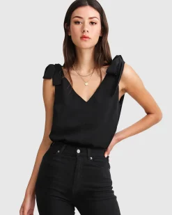 New Belle & Bloom Feel For You V-Neck Top - Black NeckTop-Black