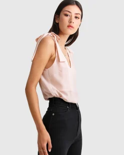 Sale Belle & Bloom Feel For You V-Neck Top - Blush NeckTop-Blush