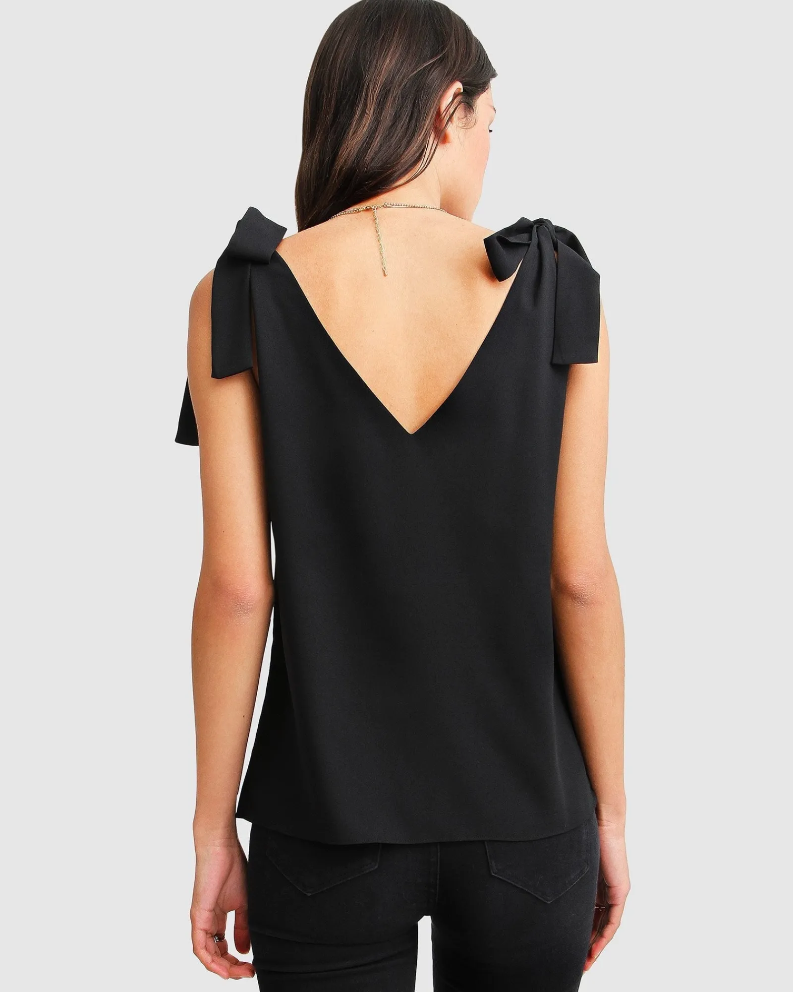 New Belle & Bloom Feel For You V-Neck Top - Black NeckTop-Black