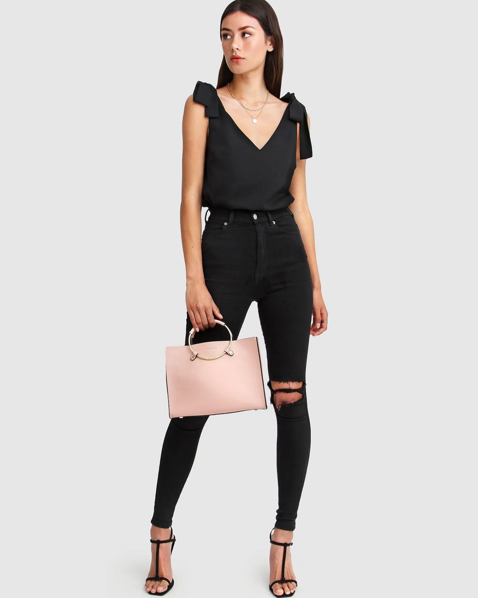 New Belle & Bloom Feel For You V-Neck Top - Black NeckTop-Black