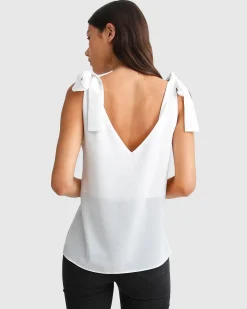 Clearance Belle & Bloom Feel For You V-Neck Top - White NeckTop-White
