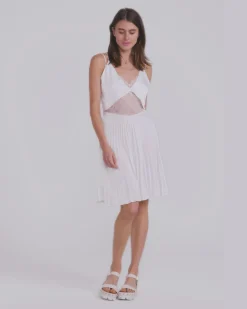New Belle & Bloom Feel It Still Lace Trim Mini Dress - White