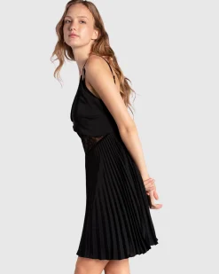 Clearance Belle & Bloom Feel It Still Lace Trim Mini Dress - Black