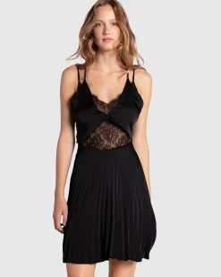 Clearance Belle & Bloom Feel It Still Lace Trim Mini Dress - Black