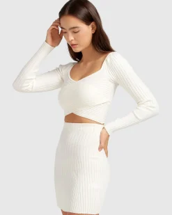 Clearance Belle & Bloom Forget Me Not Knit Crop - Cream