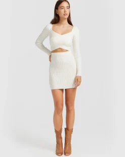 Clearance Belle & Bloom Forget Me Not Knit Crop - Cream