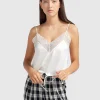Hot Belle & Bloom Friday Nights Lace Cami - Off-White