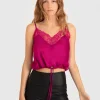 Online Belle & Bloom Friday Nights Lace Cami - Fuchsia