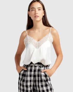 Hot Belle & Bloom Friday Nights Lace Cami - Off-White