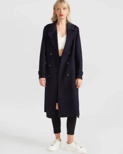 Fashion Belle & Bloom Front Runner Belted Coat - Navy