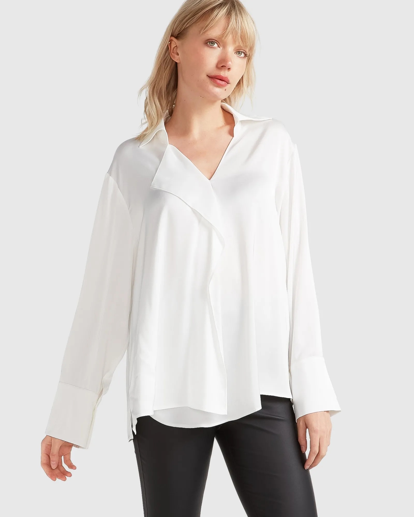 Fashion Belle & Bloom Gemini Waterfall Shirt - White