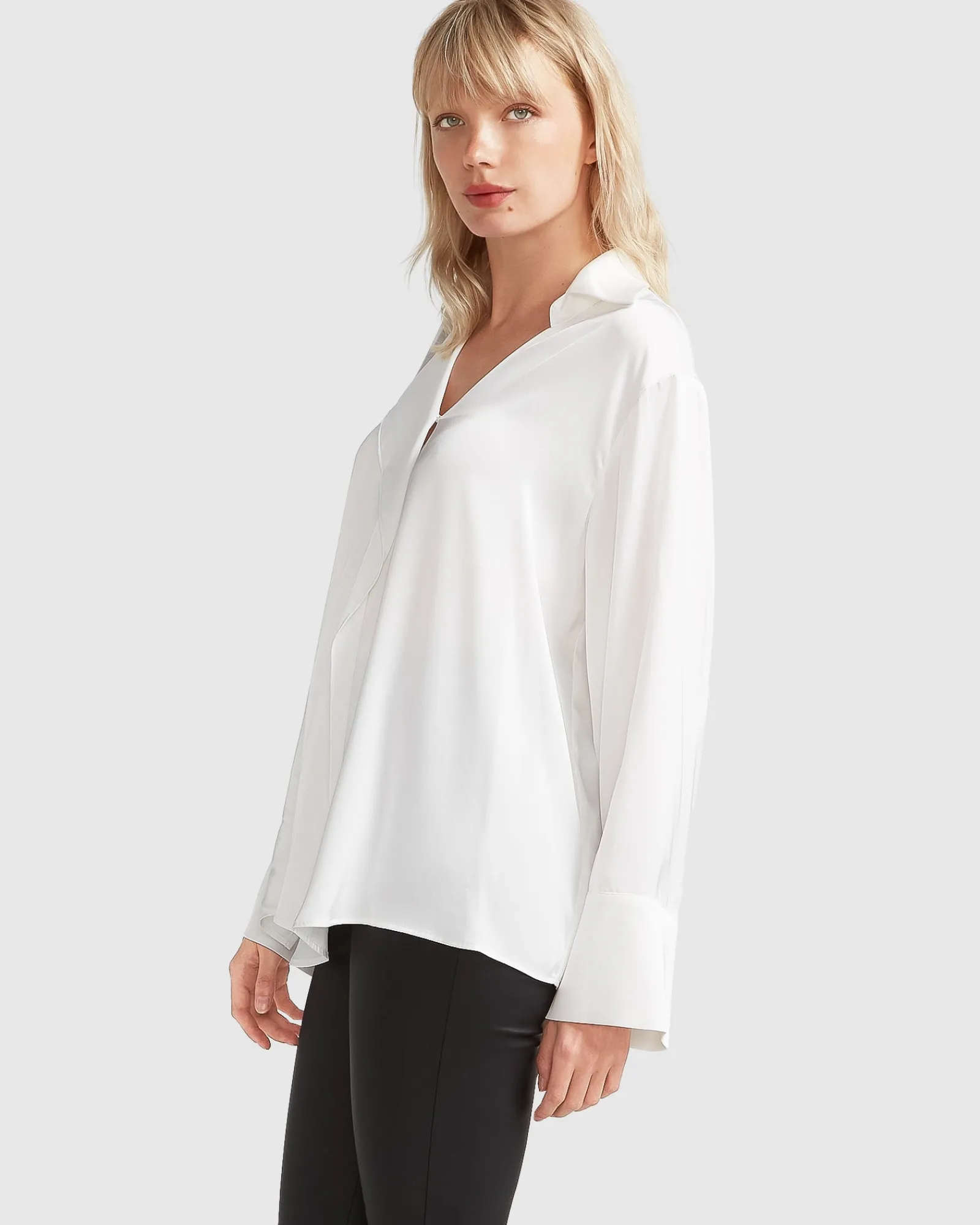 Fashion Belle & Bloom Gemini Waterfall Shirt - White