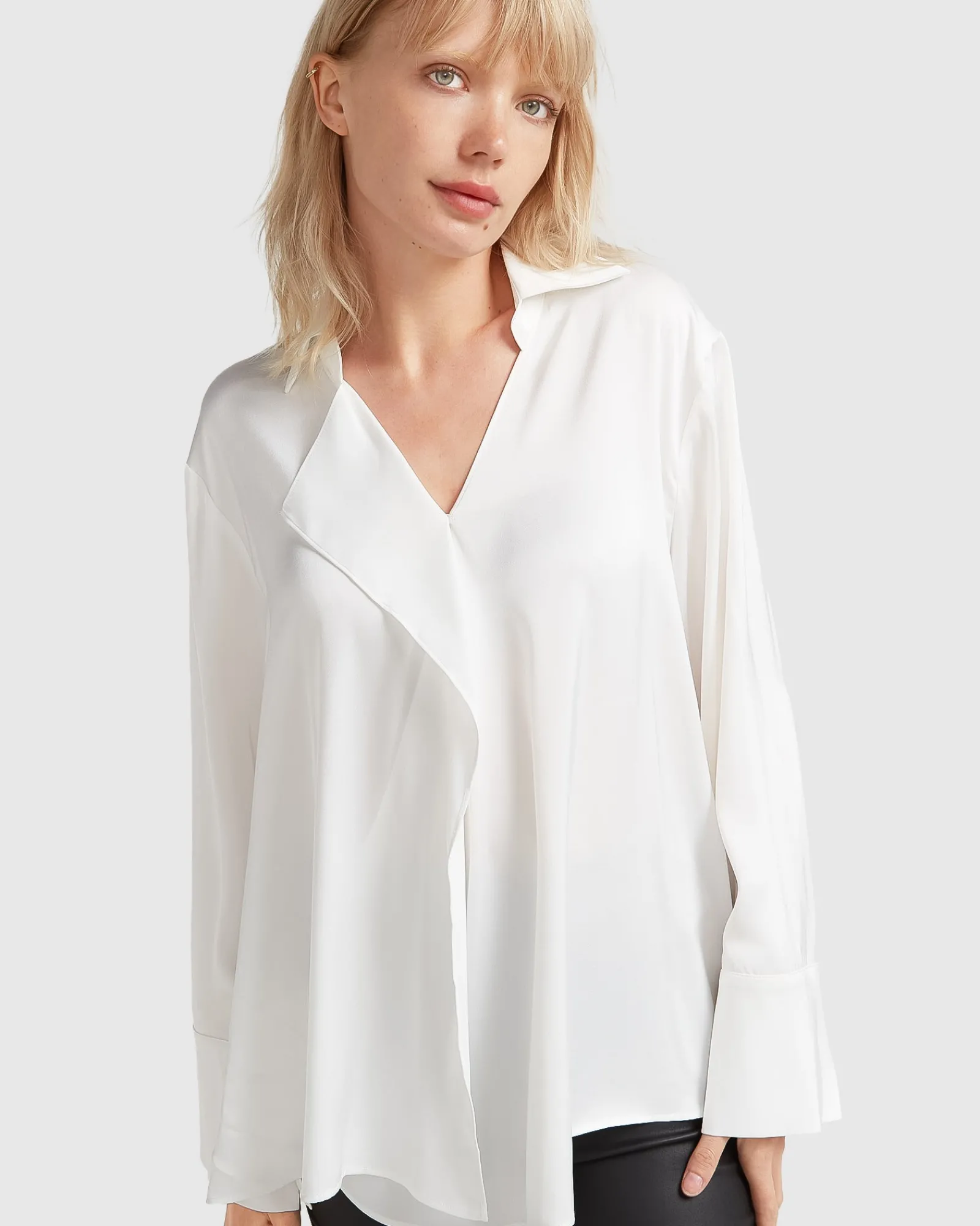 Fashion Belle & Bloom Gemini Waterfall Shirt - White