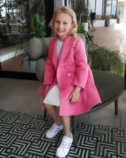 Online Belle & Bloom Good Manners Wool Blend Fitted Coat - Pink