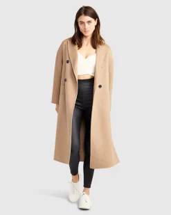 Online Belle & Bloom Guestlist Oversized Double Breasted C - Oat