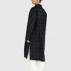 Discount Belle & Bloom Guestlist Oversized Double Breasted Coat - Navy Plaid NavyPlaid