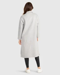 Discount Belle & Bloom Guestlist Oversized Double Breasted Coat - Grey Marle GreyMarle