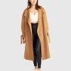 Discount Belle & Bloom Head Over Heels Collarless Robe Coat - Camel