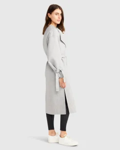 Sale Belle & Bloom Head Over Heels Collarless Robe Coat - Grey Marle GreyMarle