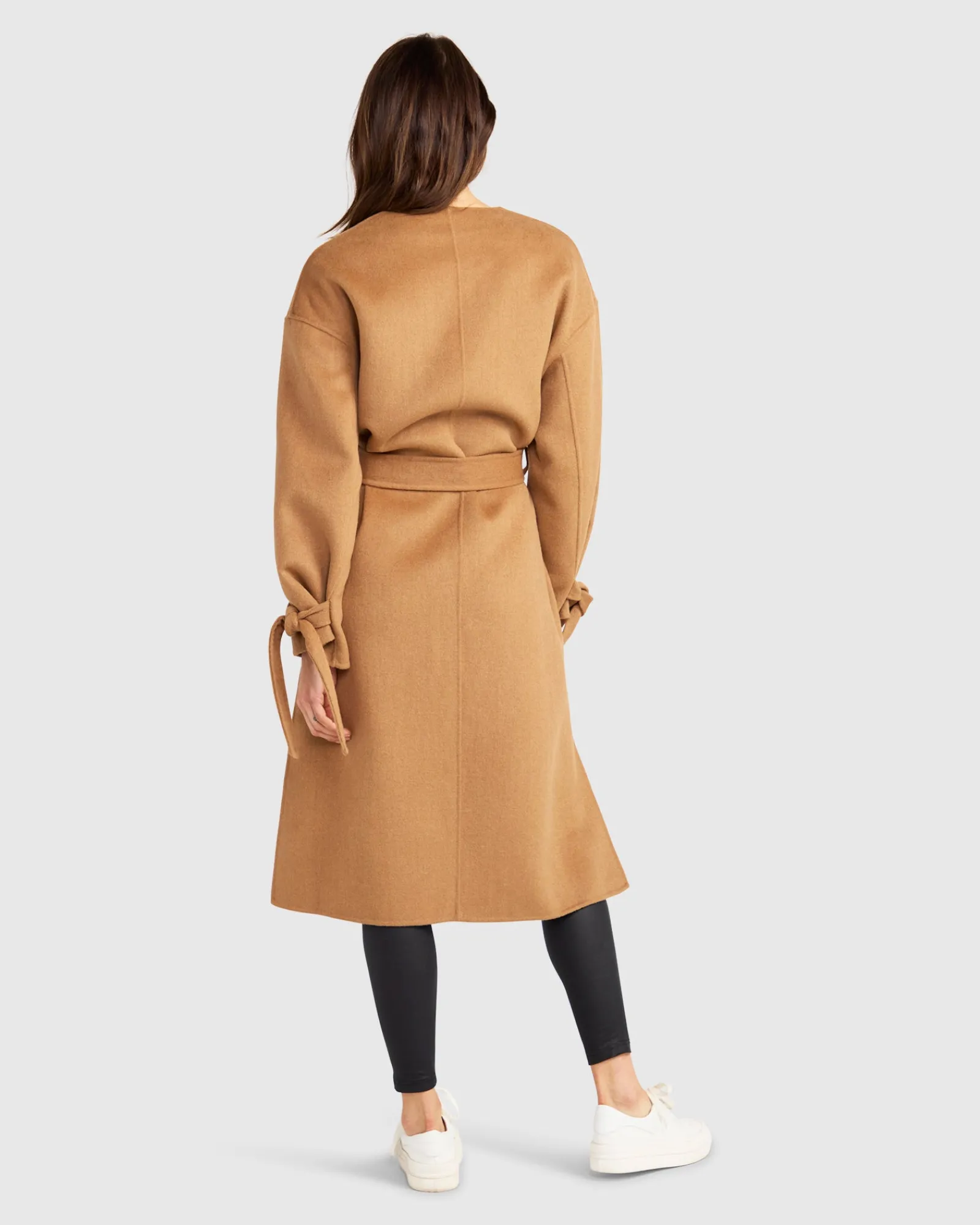 Discount Belle & Bloom Head Over Heels Collarless Robe Coat - Camel