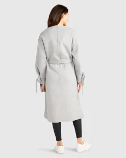 Sale Belle & Bloom Head Over Heels Collarless Robe Coat - Grey Marle GreyMarle