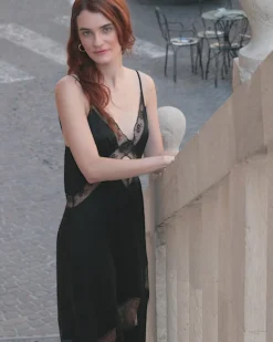 Clearance Belle & Bloom Heavenly Bodies Lace Slip Dress - Black