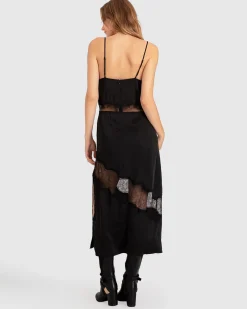 Clearance Belle & Bloom Heavenly Bodies Lace Slip Dress - Black