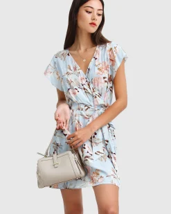 Hot Belle & Bloom I'm The Star Wrap Dress - Light Blue LightBlue