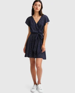 Outlet Belle & Bloom I'm The Star Wrap Dress - Navy
