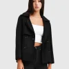 Online Belle & Bloom I'm Yours Wool Blend Peacoat - Black