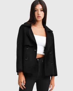 Online Belle & Bloom I'm Yours Wool Blend Peacoat - Black