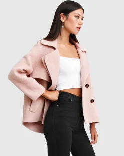 Online Belle & Bloom I'm Yours Wool Blend Peacoat - Blush