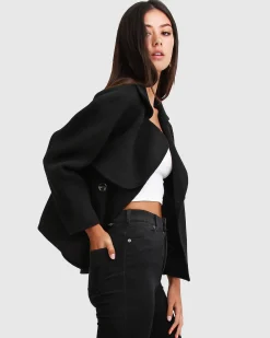 Online Belle & Bloom I'm Yours Wool Blend Peacoat - Black