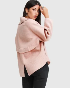 Online Belle & Bloom I'm Yours Wool Blend Peacoat - Blush