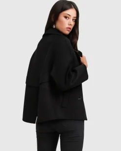 Online Belle & Bloom I'm Yours Wool Blend Peacoat - Black