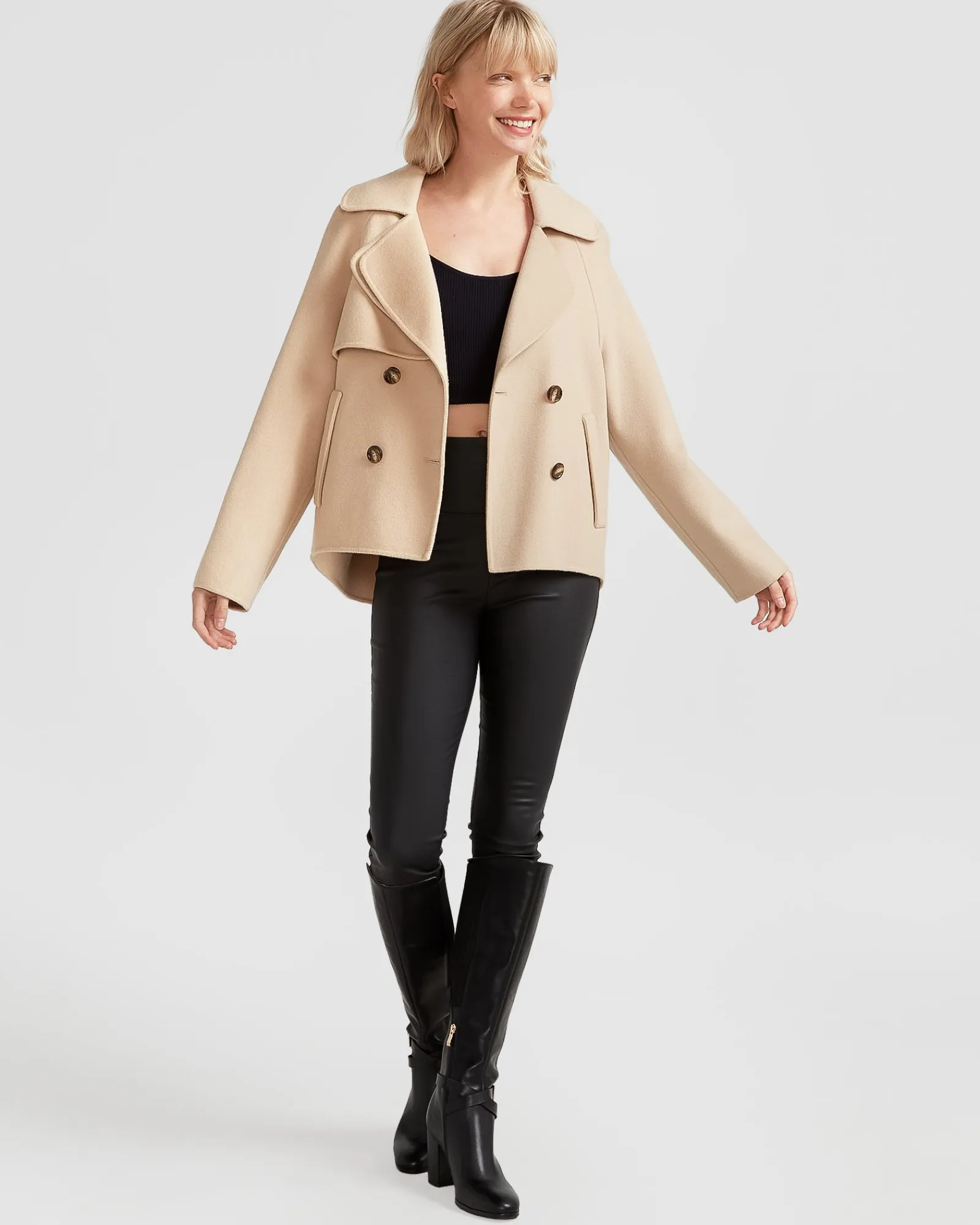 Best Belle & Bloom I'm Yours Wool Blend Peacoat - Pale Oat PaleOat