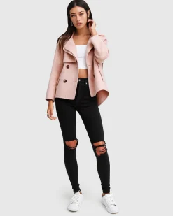 Online Belle & Bloom I'm Yours Wool Blend Peacoat - Blush