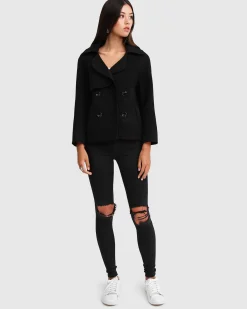 Online Belle & Bloom I'm Yours Wool Blend Peacoat - Black